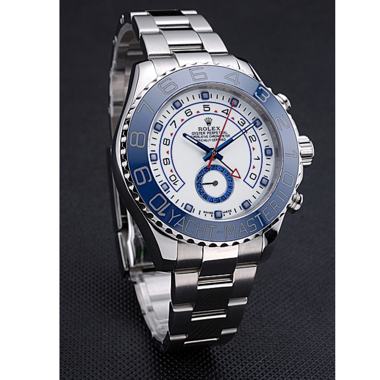 AAA Replica Watches White Yacht Stainless II Steel Bracelet Bezel 622269 Blue Master Dial Rolex 0805